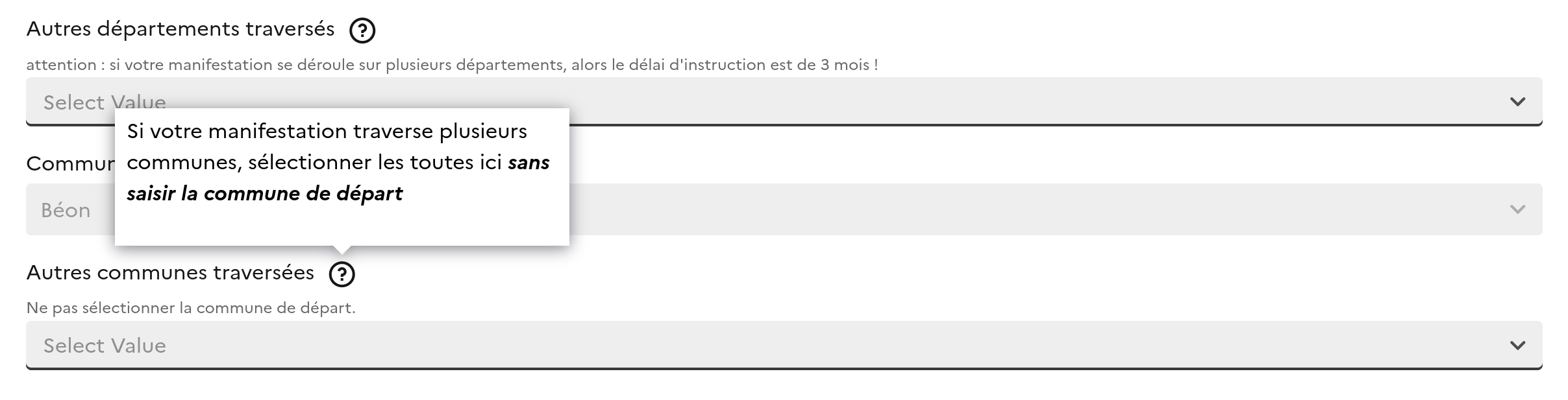 Capture d'écran illustrant l'icône d'aide contextuelle